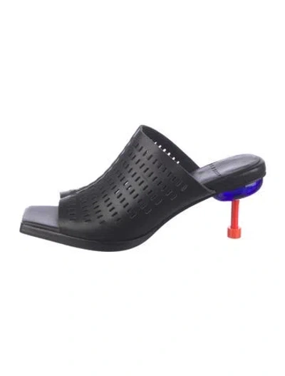 Pre-owned 4ccccees Leather Slides In Black