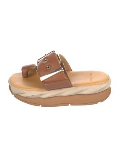 Pre-owned 4ccccees Leather Slides In Brown