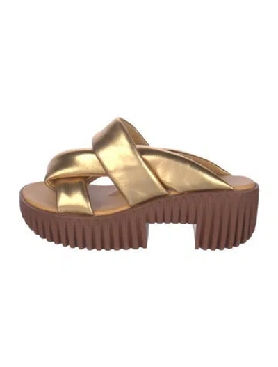 Pre-owned 4ccccees Leather Slides In Brown