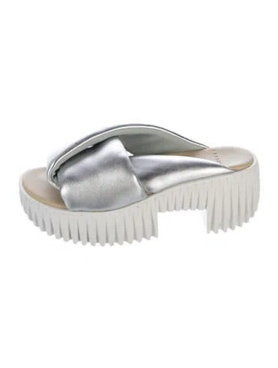 Pre-owned 4ccccees Leather Slides In Metallic/silver