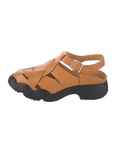Pre-owned 4ccccees Leather Slingback Flats In Brown