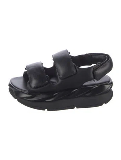 Pre-owned 4ccccees Leather Slingback Sandals In Black