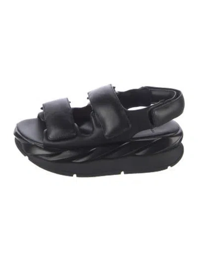 Pre-owned 4ccccees Leather Slingback Sandals In Black