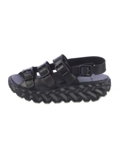 Pre-owned 4ccccees Leather Slingback Sandals In Black