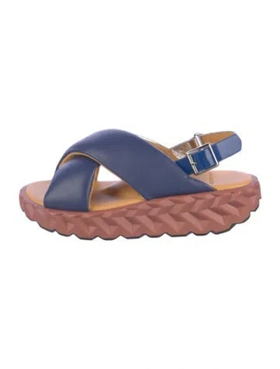 Pre-owned 4ccccees Leather Slingback Sandals In Blue
