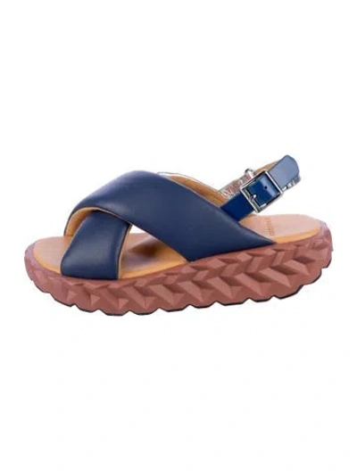 Pre-owned 4ccccees Leather Slingback Sandals In Blue