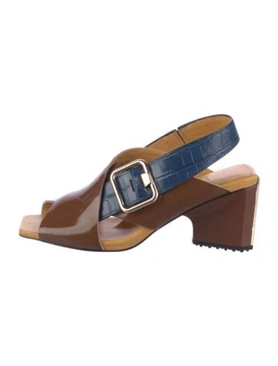 Pre-owned 4ccccees Leather Slingback Sandals In Multi