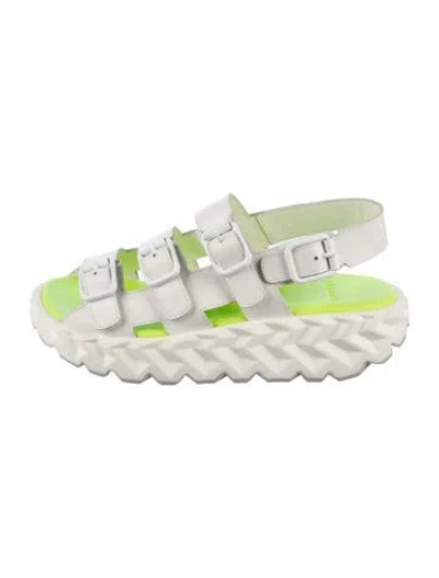 Pre-owned 4ccccees Leather Slingback Sandals In White