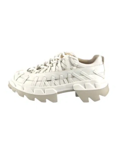 Pre-owned 4ccccees Leather Sneakers In White