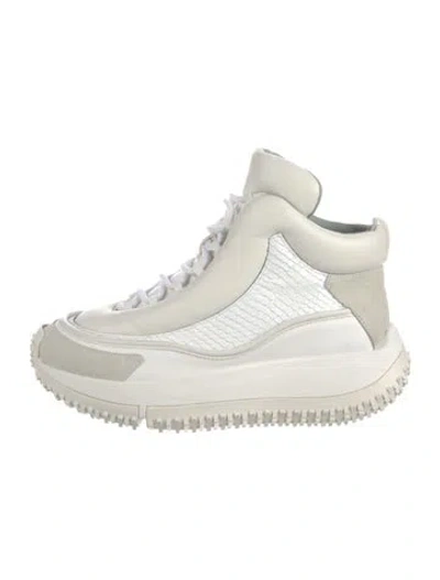 Pre-owned 4ccccees Leather Wedge Sneakers In White
