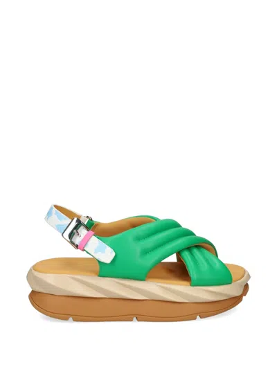 4ccccees Mellow Mana Padded Strap Leather Sandals In Green
