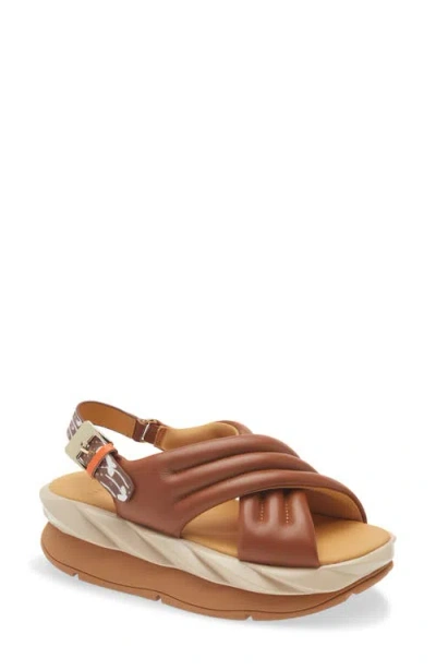 4ccccees Mellow Mana Platform Slingback Sandal In Brown