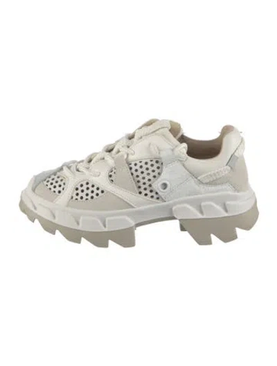 Pre-owned 4ccccees Suede Chunky Sneakers In White