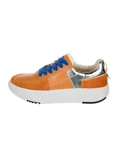 Pre-owned 4ccccees Suede Chunky Sneakers In White