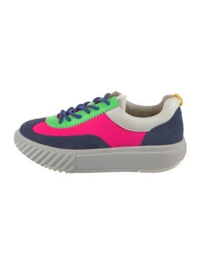 Pre-owned 4ccccees Suede Colorblock Pattern Sneakers In Multi