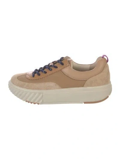 Pre-owned 4ccccees Suede Colorblock Pattern Sneakers In Neutral