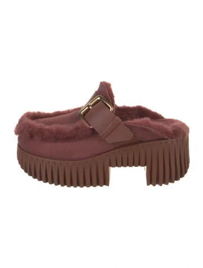 Pre-owned 4ccccees Suede Mules In Brown/burgundy
