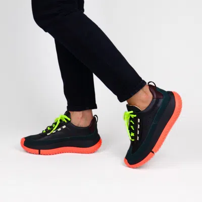 4ccccees Women's Onyx Tumbled Leather In Black Petrol Green And Orange In Multi
