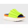4ccccees Women's Waffo Pleat Platform Slides In Neon Green In Green