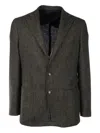 4ff Button-fastening Tweed Blazer In Brown