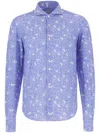 4ff Floral-print Shirt In Blue