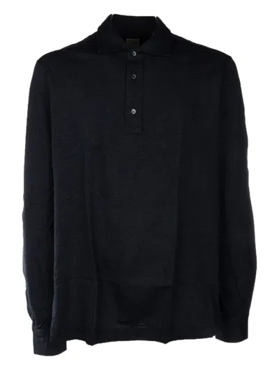 4ff Long-sleeve Polo Shirt In Blue