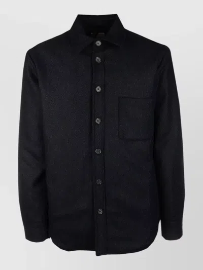 4ff Shirt Featuring Chest Pocket And Long Sleeves In Black