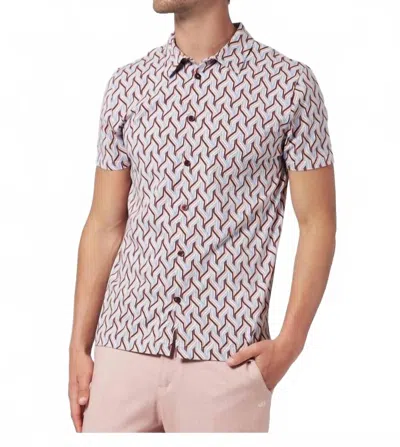 4funkyflavours This Is Hot Short Sleeve Cotton Shirt In Maroon/ Pink/ Blue In Multi