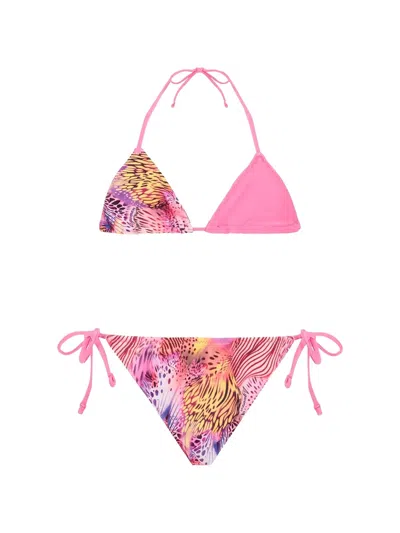 4giveness Kids' Animal-print Triangle Bikini In Multi
