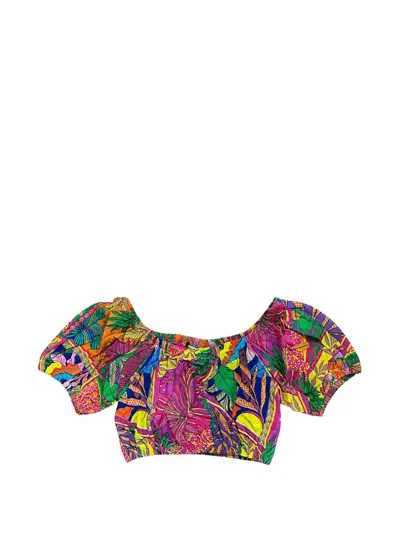 4giveness Kids' Floral-print Crop Top In Multi