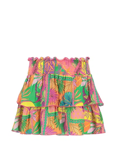 4giveness Kids' Floral-print Ruffled Skirt In Multi