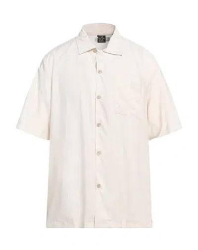 4giveness Man Shirt Cream Size L Viscose, Polyamide In White