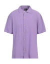4giveness Man Shirt Purple Size M Viscose, Polyamide In Purple