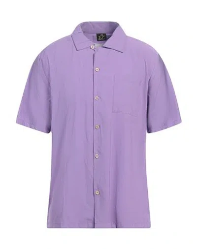 4giveness Man Shirt Purple Size M Viscose, Polyamide