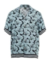 4giveness Man Shirt Sky Blue Size L Viscose In Blue