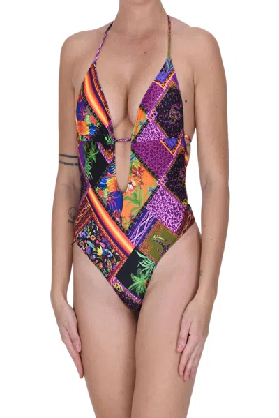 4giveness Printed Swimsuit In Multicoloured