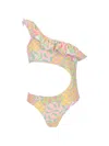 4giveness Ruffled Cutout Swimsuit In Multi