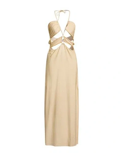 4giveness Woman Maxi Dress Gold Size L Viscose, Polyester, Polyamide, Elastane In Multi