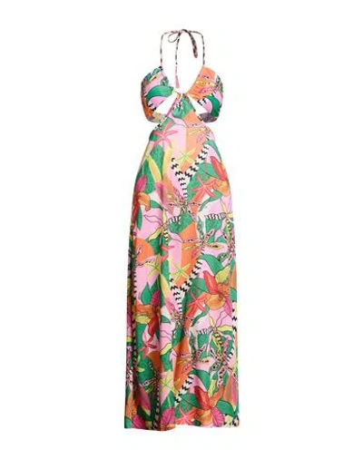 4giveness Woman Maxi Dress Pink Size L Polyester, Elastane In Multi