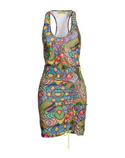 4giveness Woman Mini Dress Green Size L Polyester, Elastane