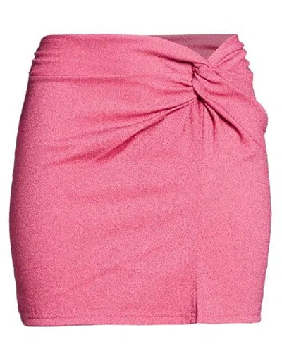 4giveness Woman Mini Skirt Fuchsia Size L Viscose, Polyester, Polyamide, Elastane In Pink