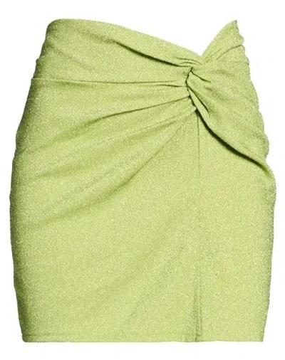 4giveness Woman Mini Skirt Lime Green Size S Viscose, Polyester, Polyamide, Elastane