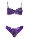 4giveness Half-cover Bikini And Cat-shaped Panty Set In Purple