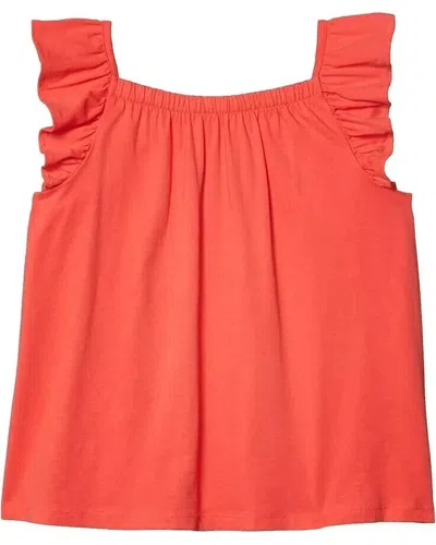 4kids Girls # Essential Tank Top Kids Coral Pink Ruffle Cap Sleeve Jdm821