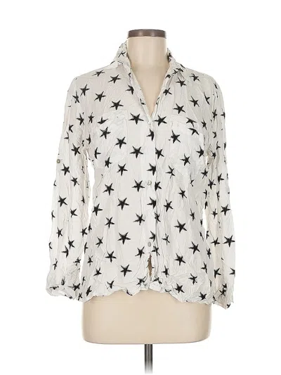 Pre-owned 4our Dreamers Long Sleeve Blouse In White