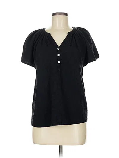 Pre-owned 4our Dreamers Short Sleeve Blouse In Black