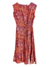 4our Dreamers Women's Floral Rayon High Slit Sun Dress In Red In Red