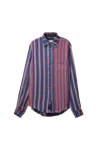 4sdesigns Buttoned-up Striped Shirt In Blue