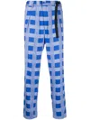 4sdesigns Check-print Trousers In Blue