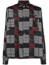 4sdesigns Checked Pattern Long Sleeved Shirt In Grey
